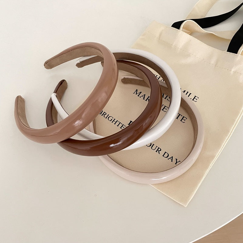 2cm-wide glossy leather slim headband