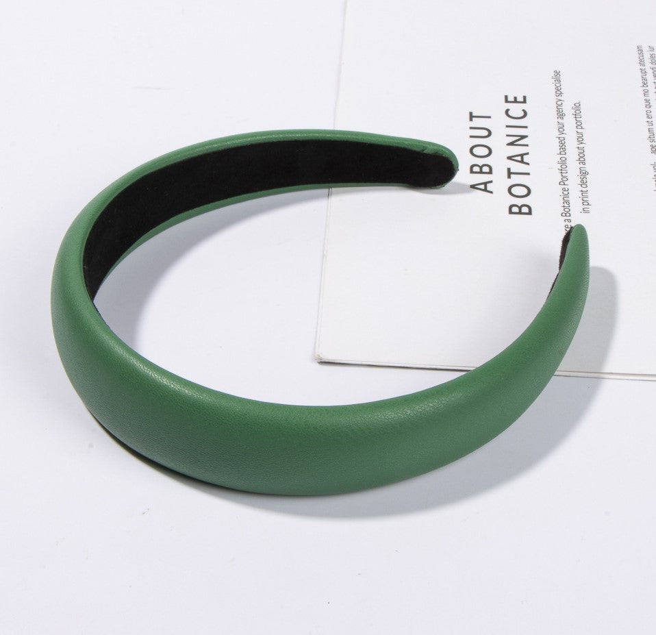 3cm wide padded leather headband