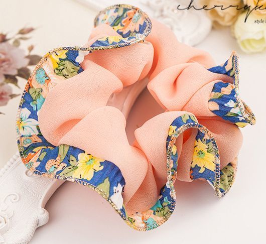 Pearl chiffon scrunchies