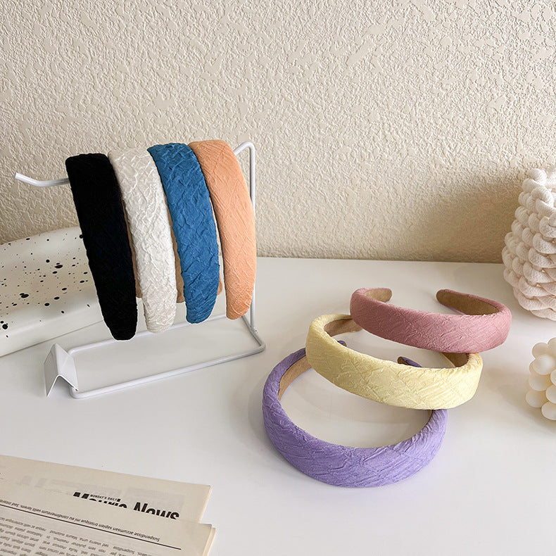 Plain colour crinkled padded headband