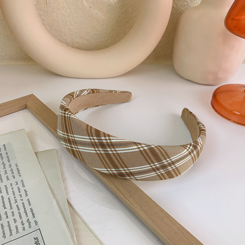 3-pack thinly padded corduroy and plaid headband