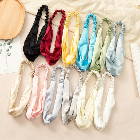 Glossy satin elastic headband
