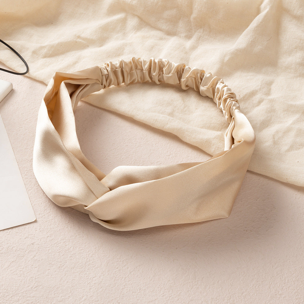 Glossy satin elastic headband
