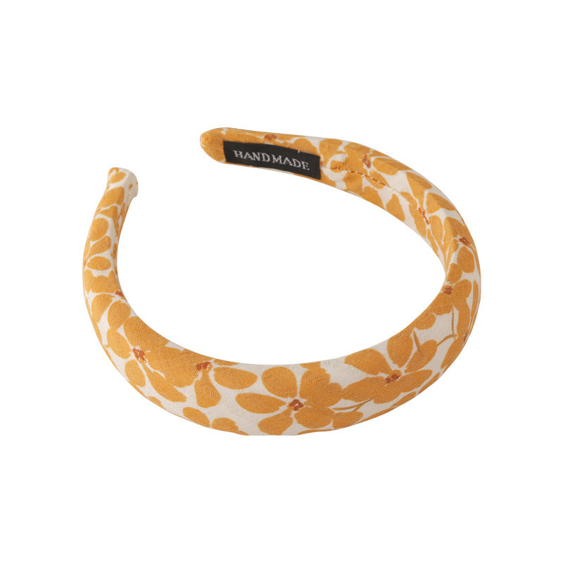 Floral cotton thinly padded headband