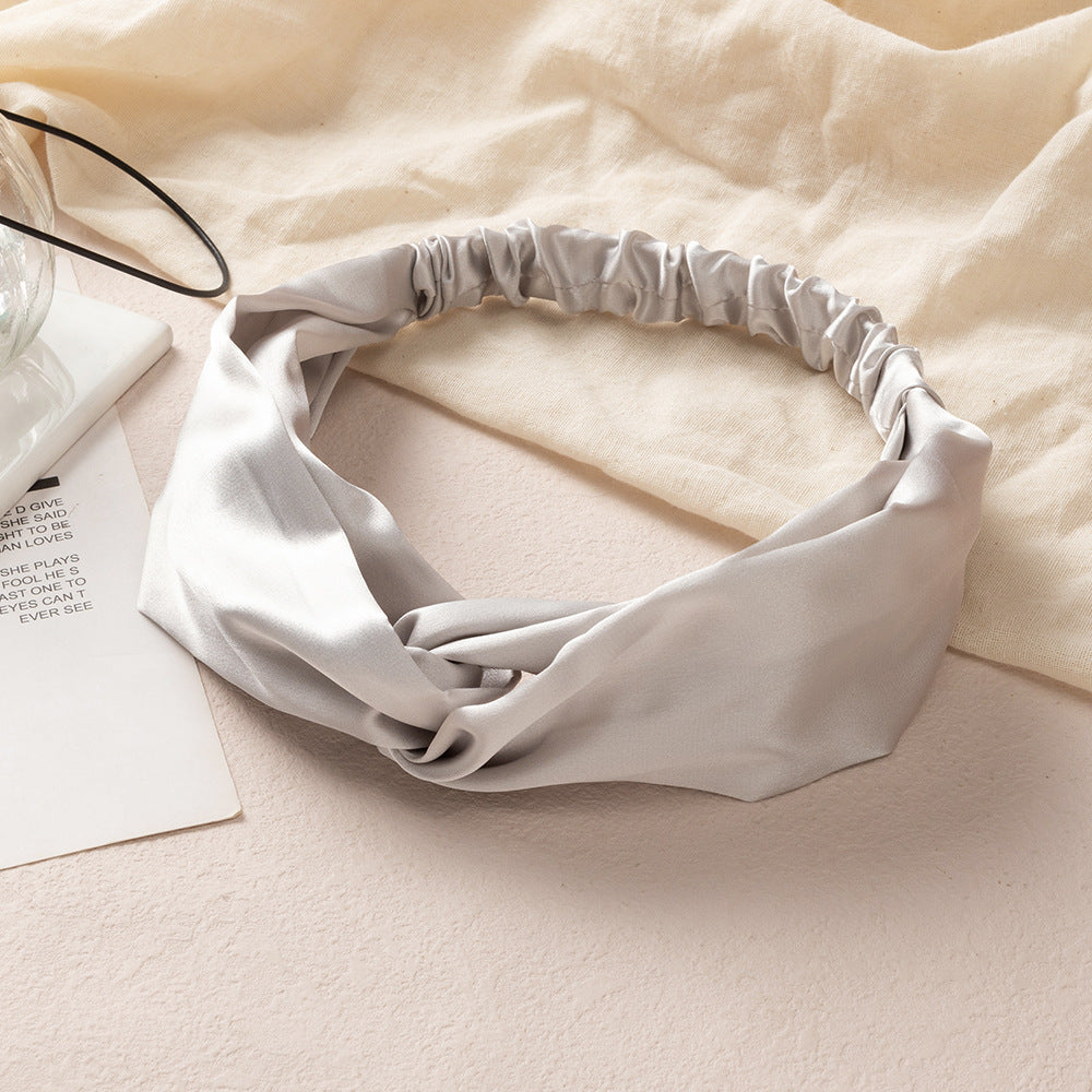 Glossy satin elastic headband