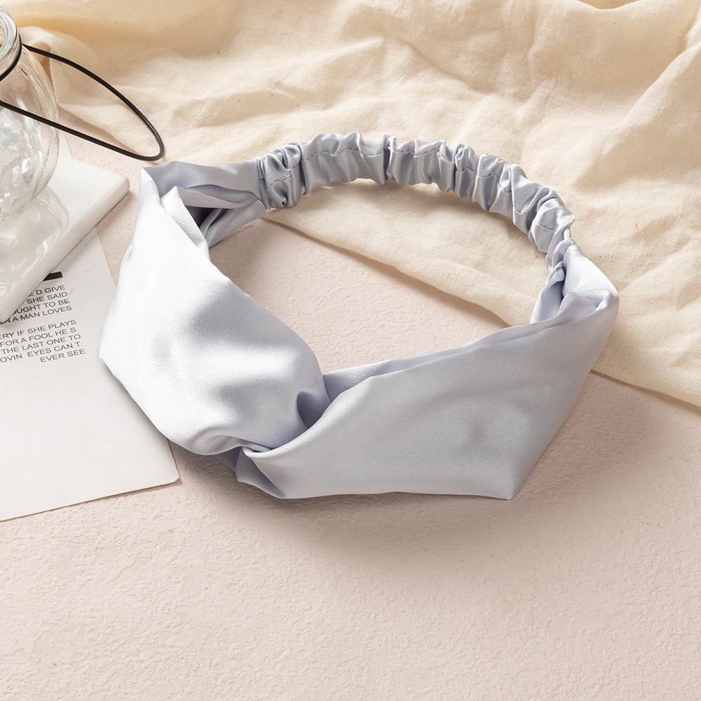 Glossy satin elastic headband
