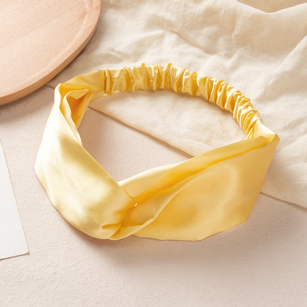 Glossy satin elastic headband