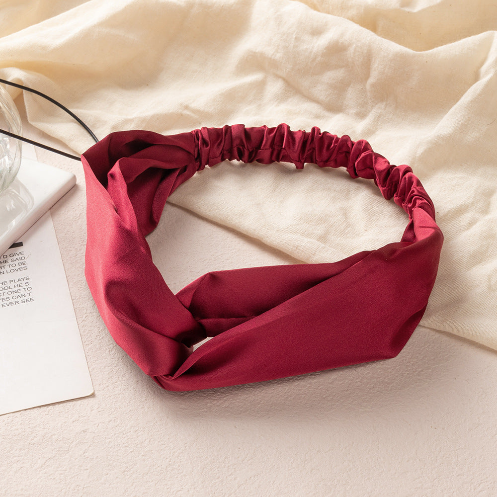 Glossy satin elastic headband