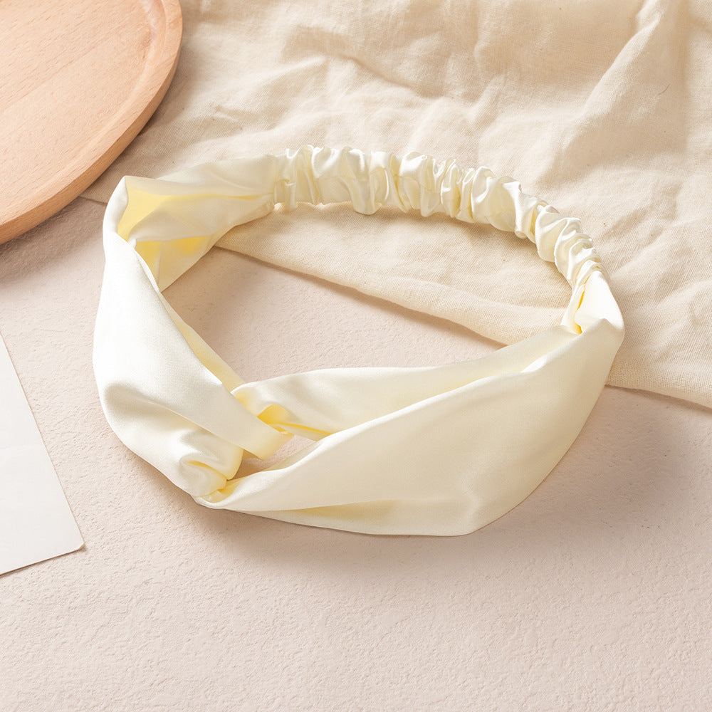 Glossy satin elastic headband