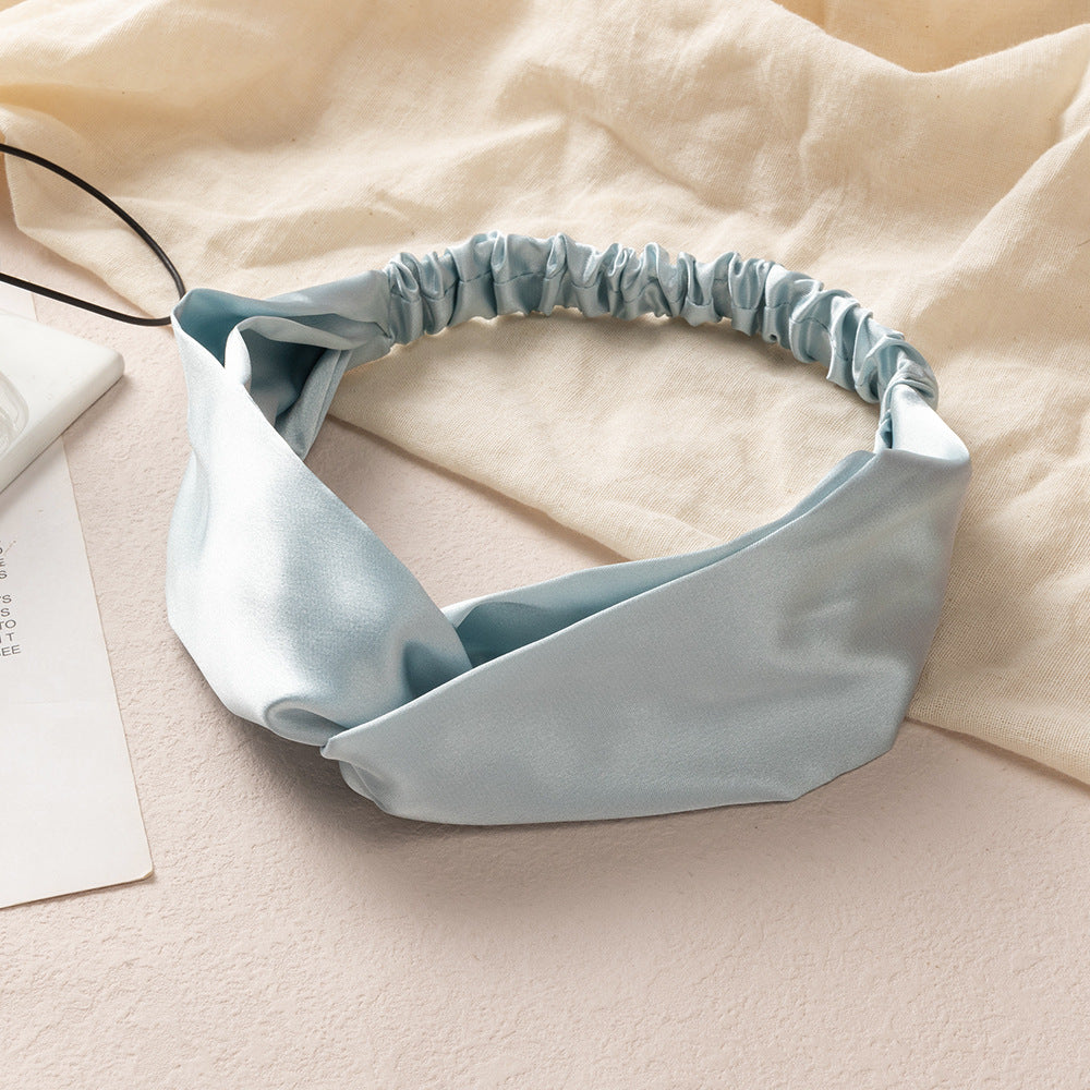Glossy satin elastic headband