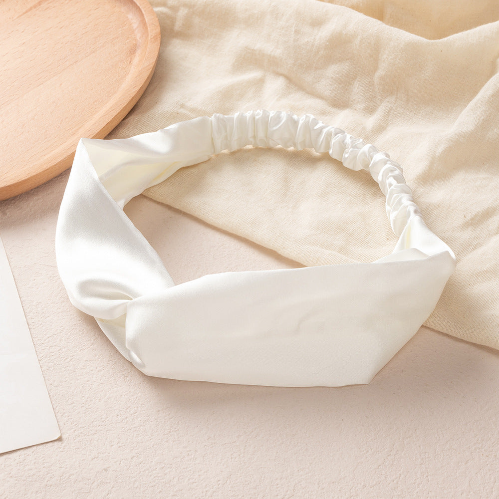 Glossy satin elastic headband