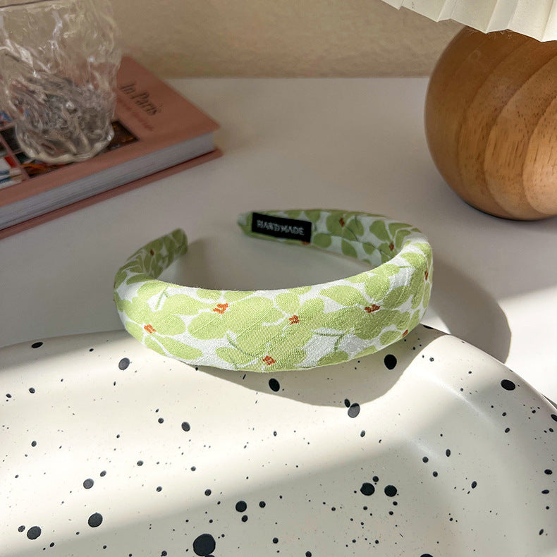 Floral cotton thinly padded headband