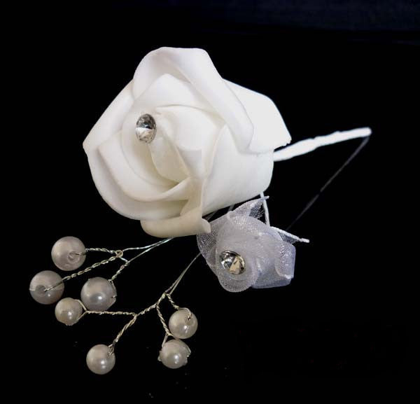 Rose bush flower hair stick (1 pair)