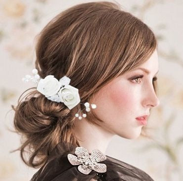 Rose bush flower hair stick (1 pair)
