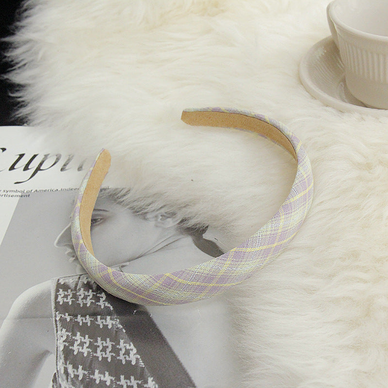 2cm wide multi-plaid headband