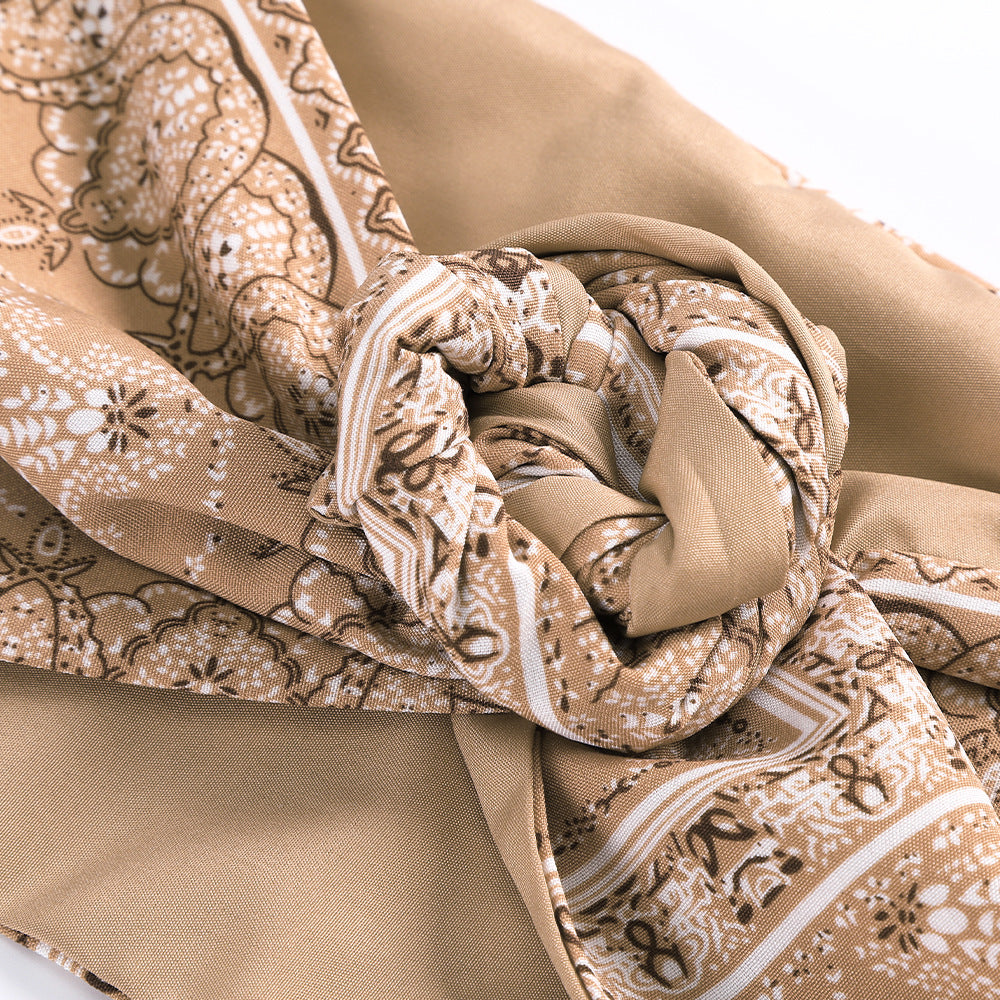 paisley print extra-wide twist hair scarf