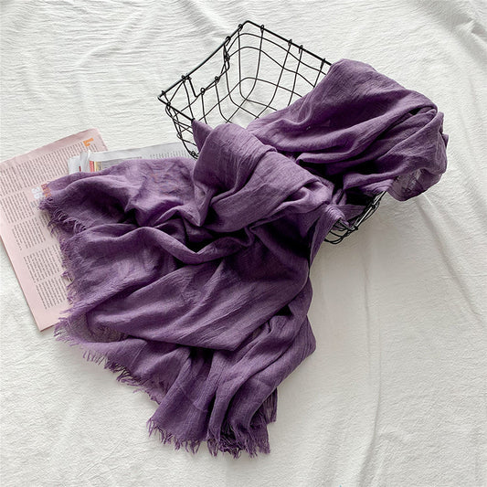 Fringed solid long scarf
