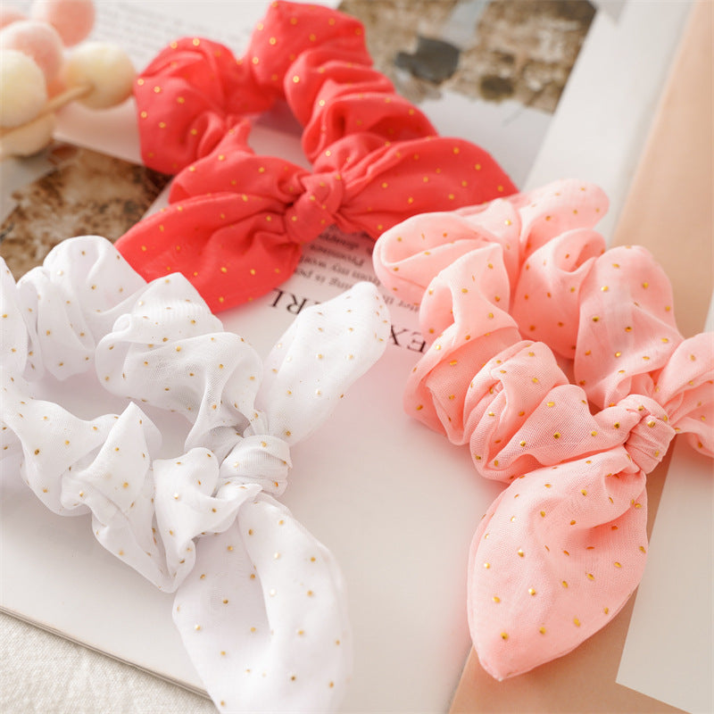 3-pack studded scrunchies with bow
