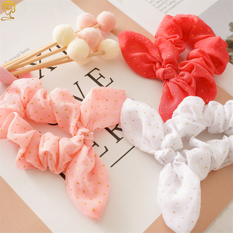 3-pack studded scrunchies with bow