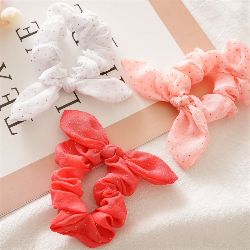 3-pack studded scrunchies with bow