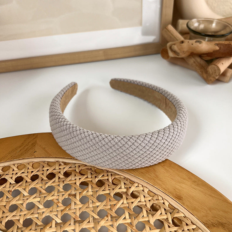 Patterned corduroy thinly padded headband