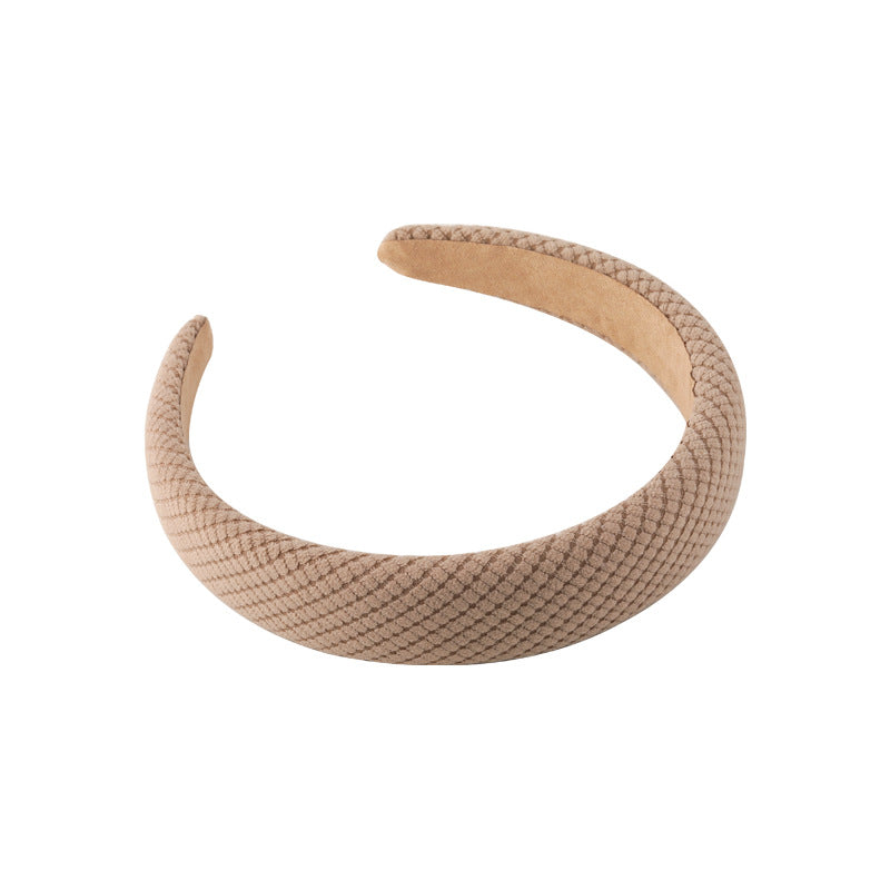 Patterned corduroy thinly padded headband
