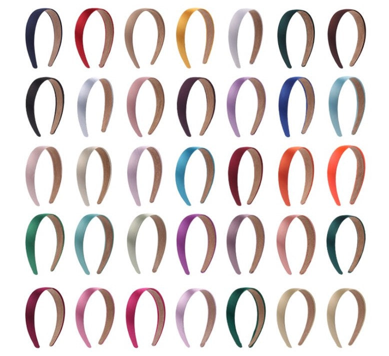 2.8cm wide Glossy satin headband