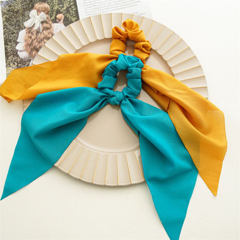 Plain and printed chiffon scrunchies with scarf