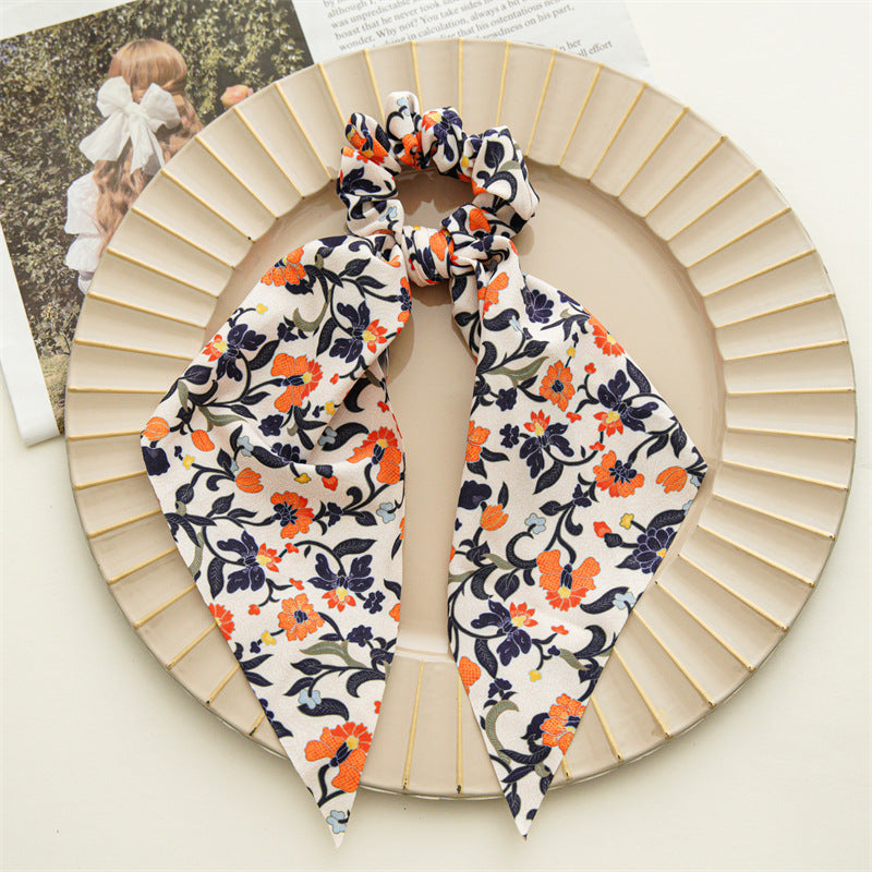 Plain and printed chiffon scrunchies with scarf