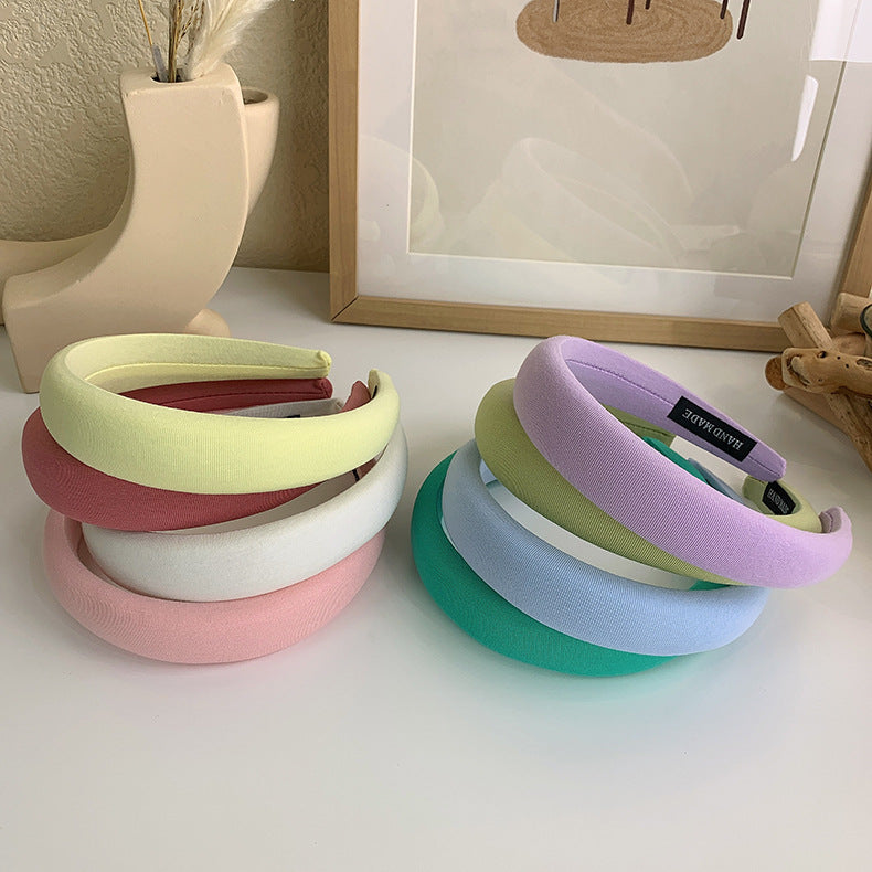 Soft cotton thinly padded plain headband