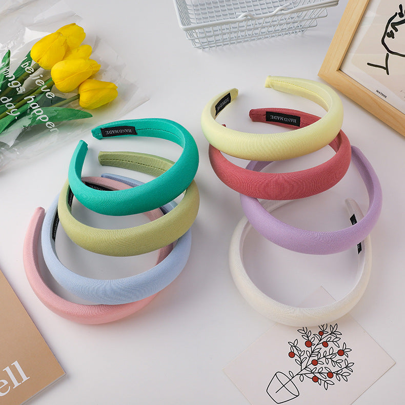 Soft cotton thinly padded plain headband