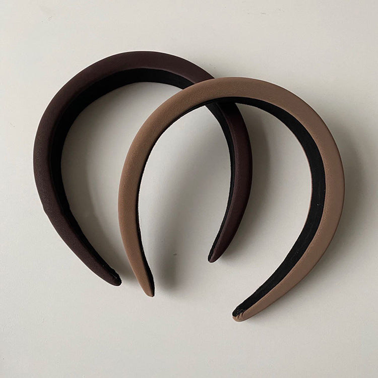 Foggy velvet leather headband