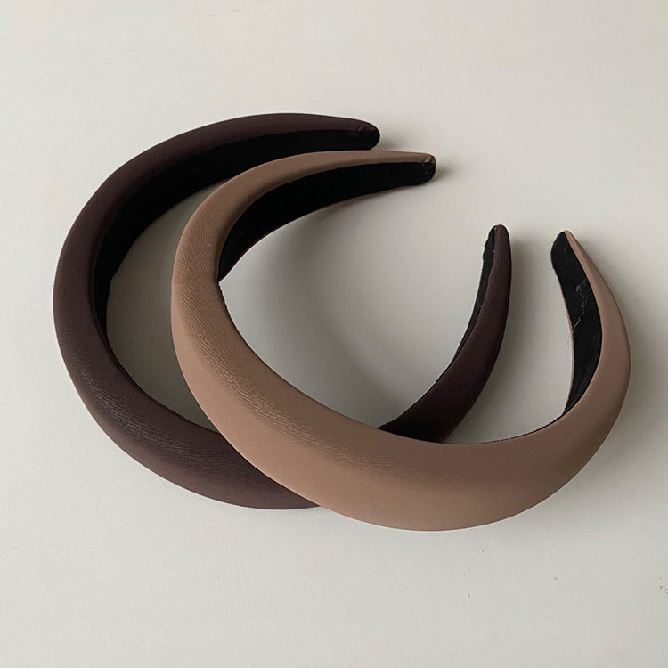 Foggy velvet leather headband