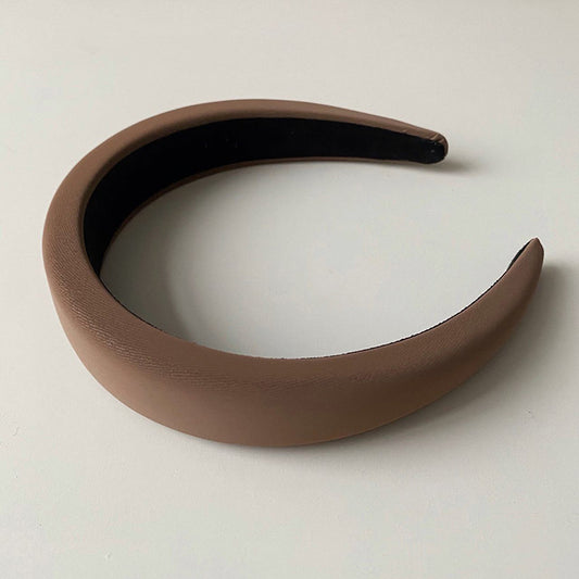 Foggy velvet leather headband
