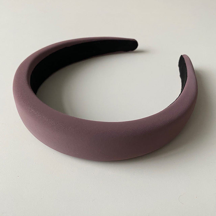 Foggy velvet leather headband