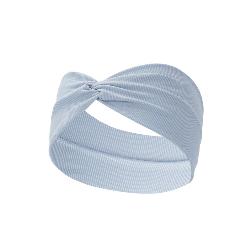 Twist front thin ribbed cotton stretchy headband