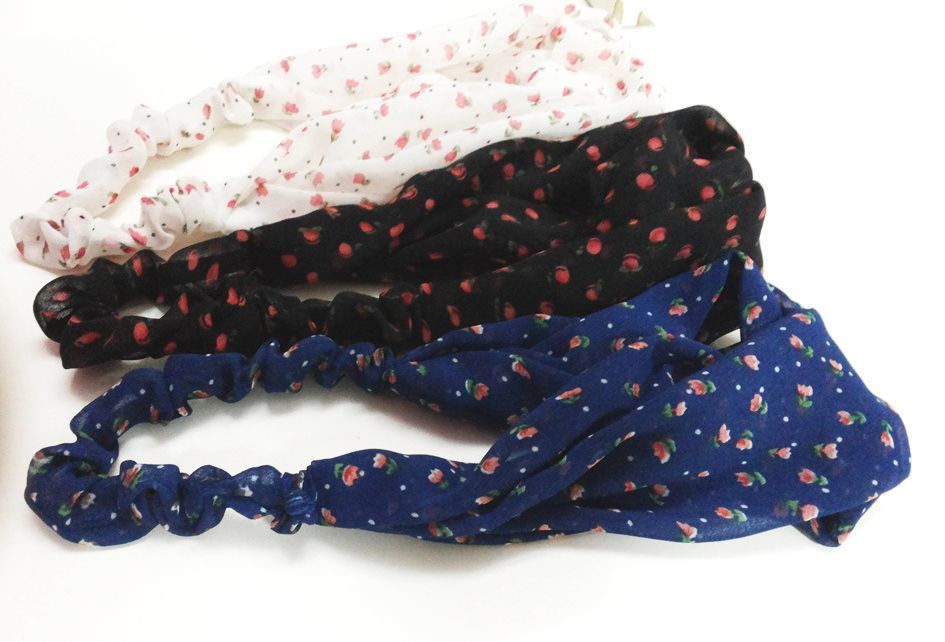Small flowers twist front elastic headband