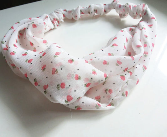 Small flowers twist front elastic headband