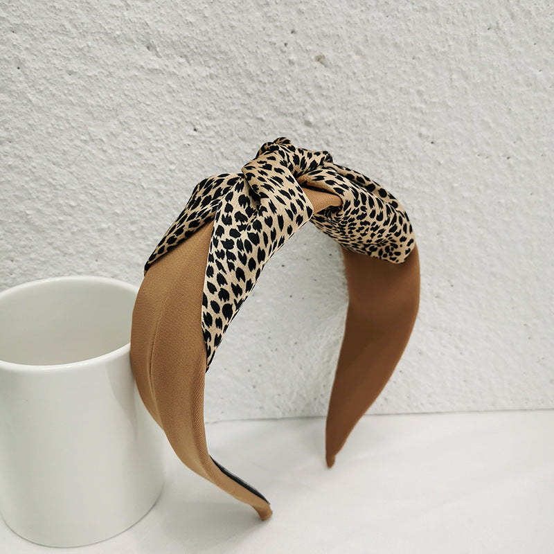 Twist knotted printed top twill cotton knotted headband