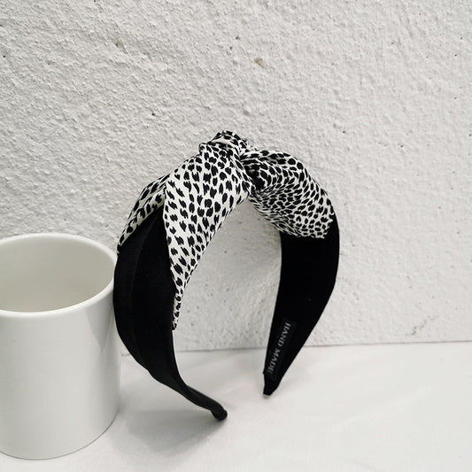Twist knotted printed top twill cotton knotted headband