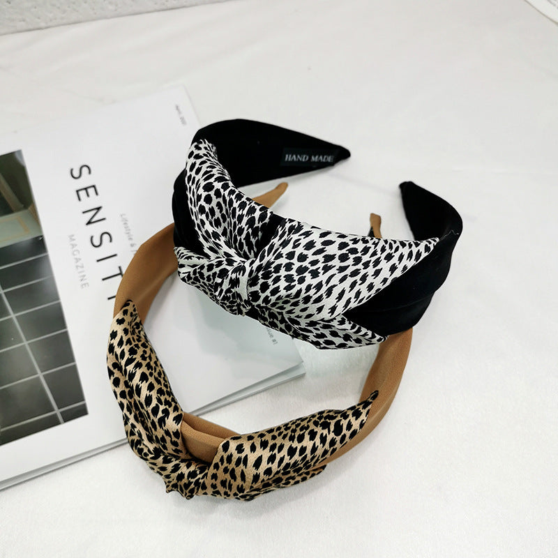 Twist knotted printed top twill cotton knotted headband