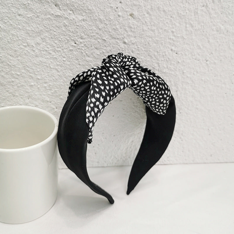 Twist knotted printed top twill cotton knotted headband