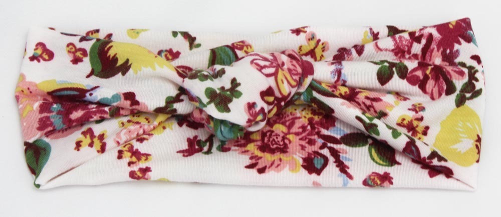 Floral knot front stretch headband