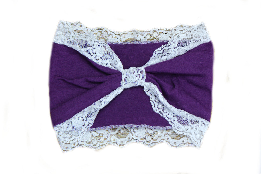Cotton Lace knot bandanna headband