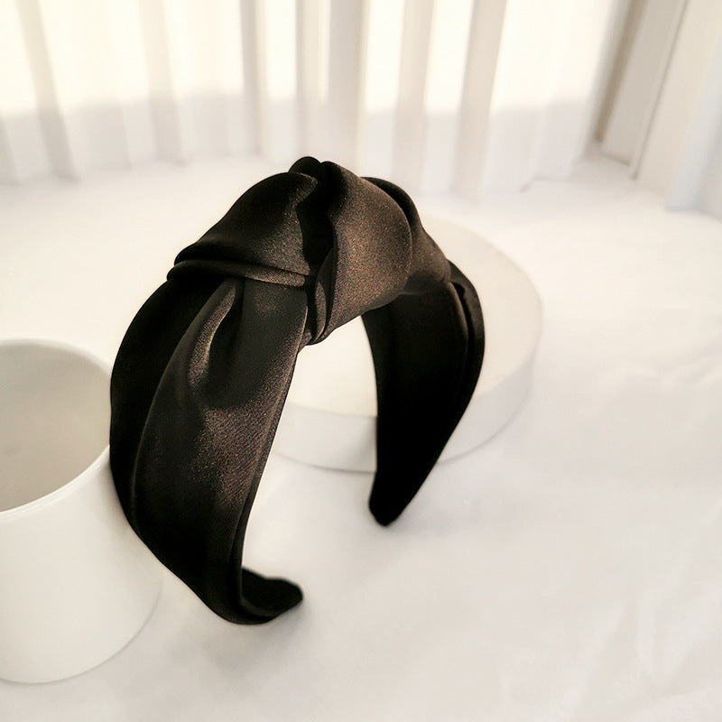 Premium silky satin knotted headband