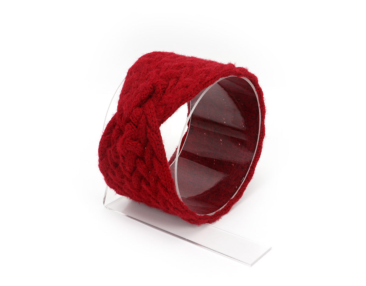 Braids patterned twist front knitted headband