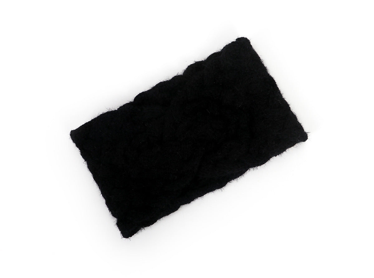 Braids patterned twist front knitted headband