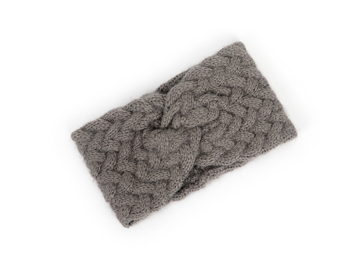 Braids patterned twist front knitted headband