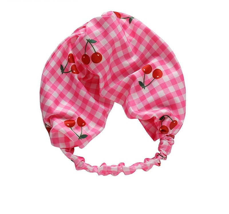 Fruits printed thick elastic headband