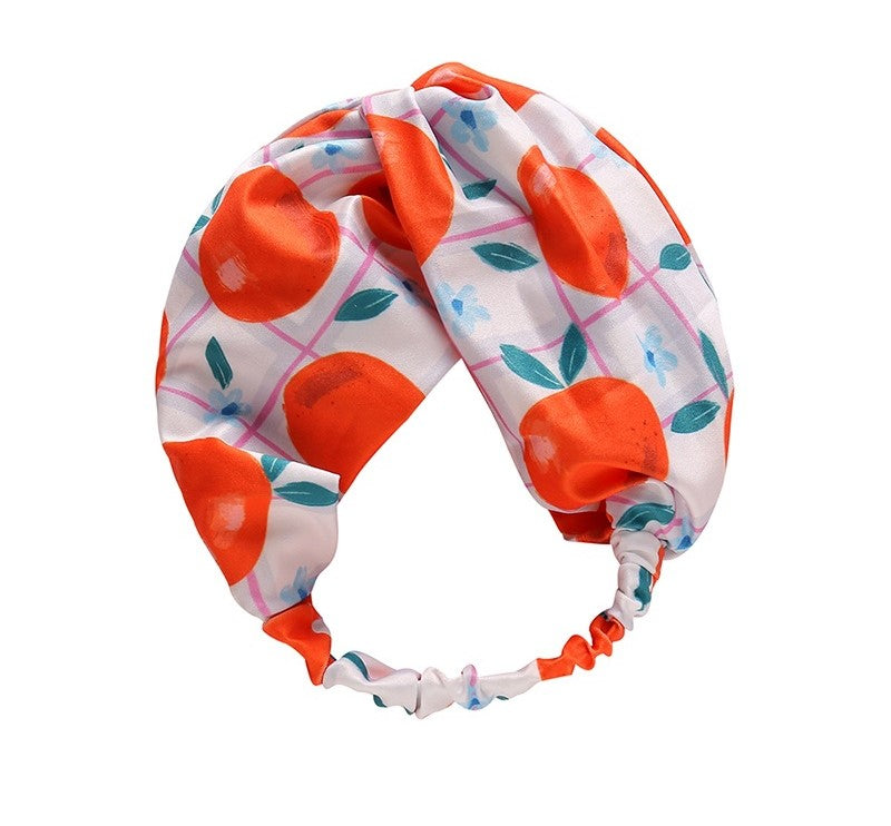 Fruits printed thick elastic headband